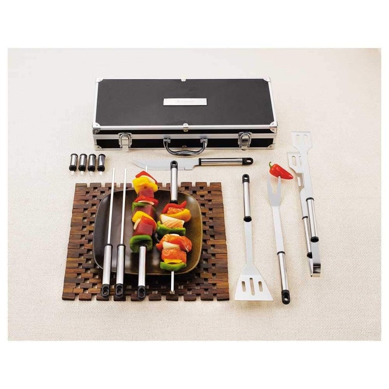 VRT-Stainless Steel BBQ Grill Tool Set (13 Piece) (Silver) - Image 1