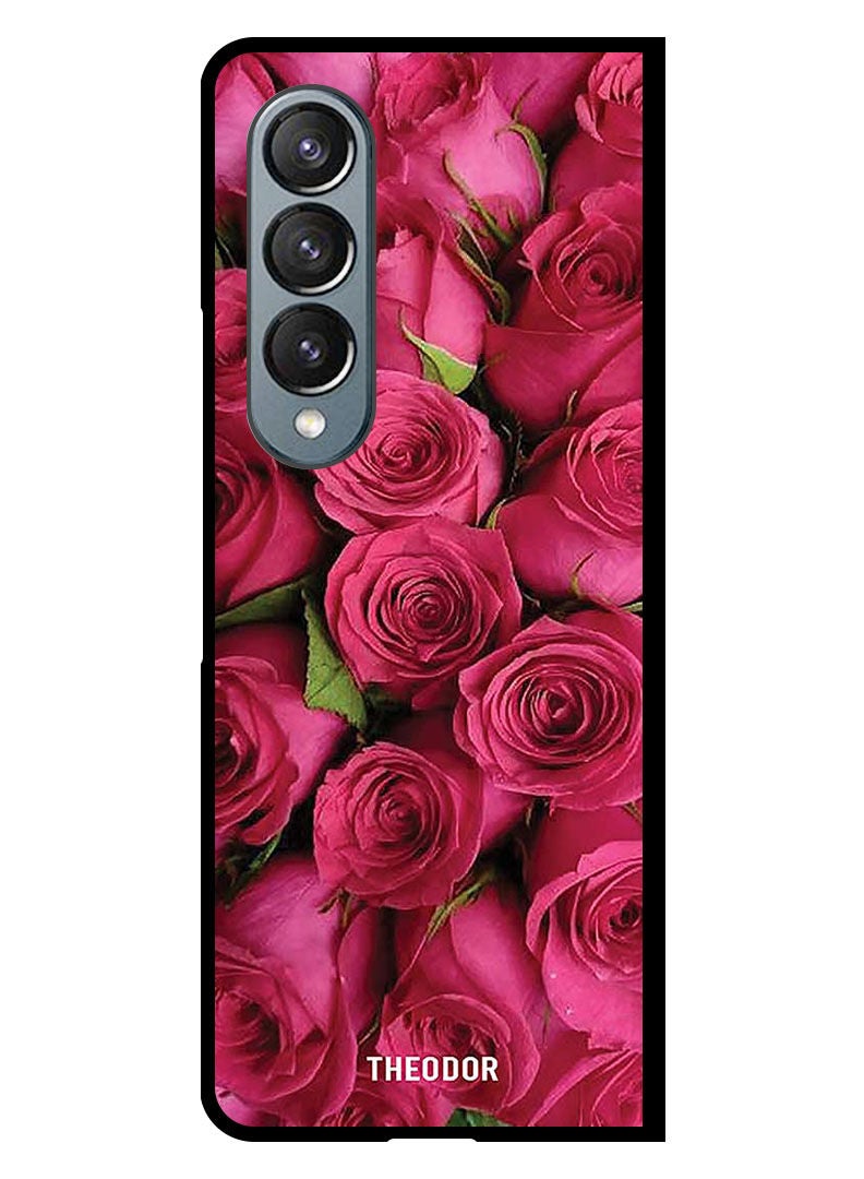 Theodor Protective Case Cover For Samsung Galaxy Fold 4 Pink Roses