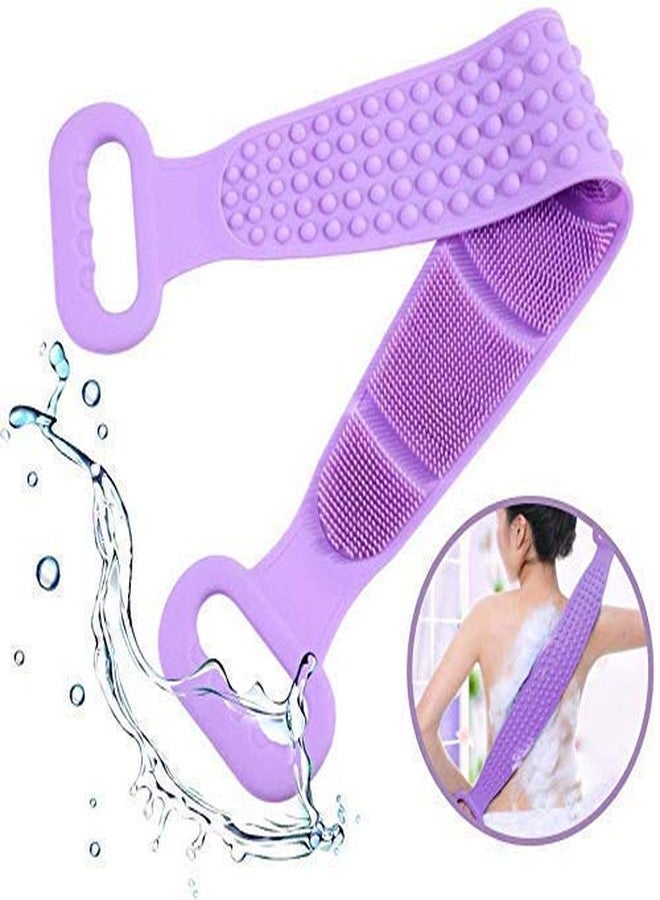 Flipco Bath Shower Silicone Body Brush Silicone Bath Towel Exfoliating lBody Brush Belt Wash, Scrubber Belt For Men & Women - Image 2