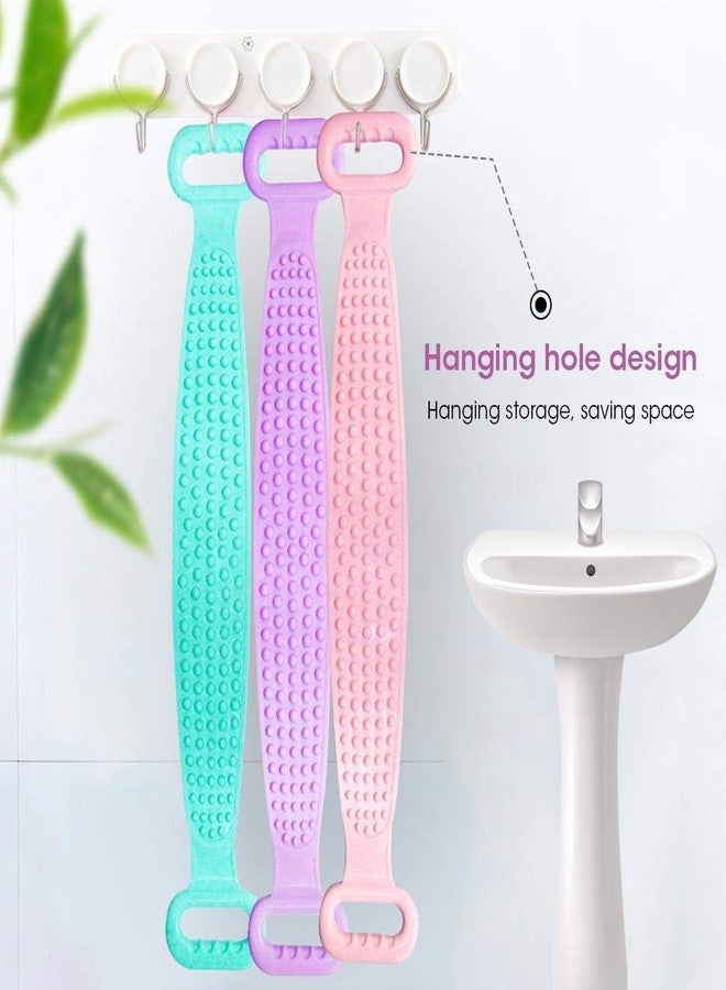 Flipco Bath Shower Silicone Body Brush Silicone Bath Towel Exfoliating lBody Brush Belt Wash, Scrubber Belt For Men & Women - Image 5