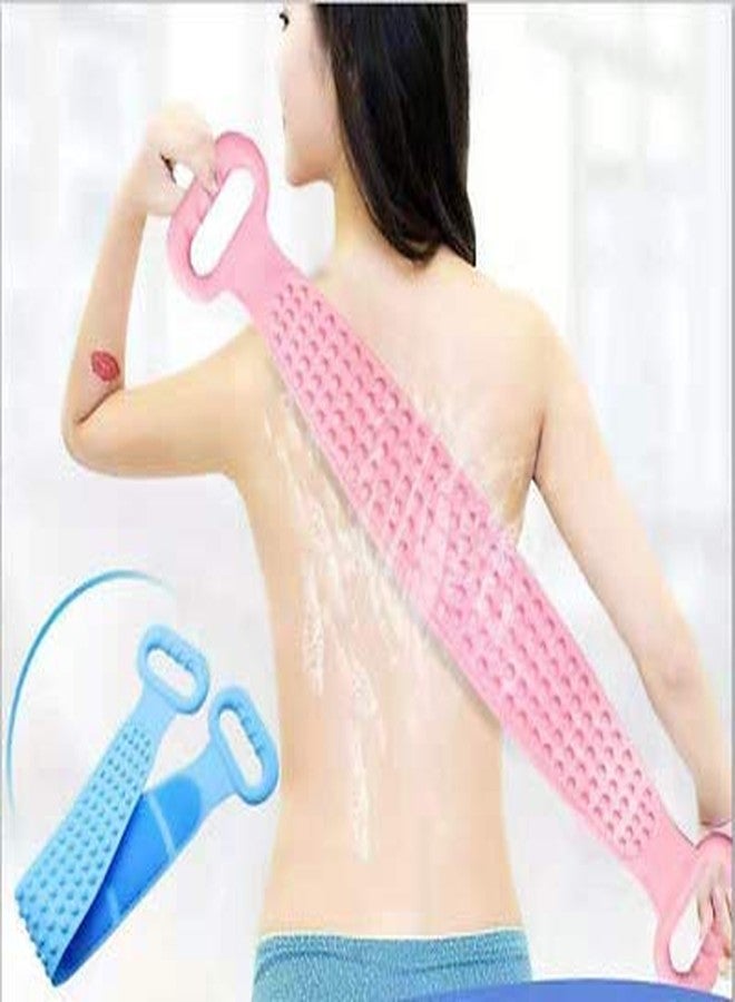 Flipco Bath Shower Silicone Body Brush Silicone Bath Towel Exfoliating lBody Brush Belt Wash, Scrubber Belt For Men & Women - Image 3