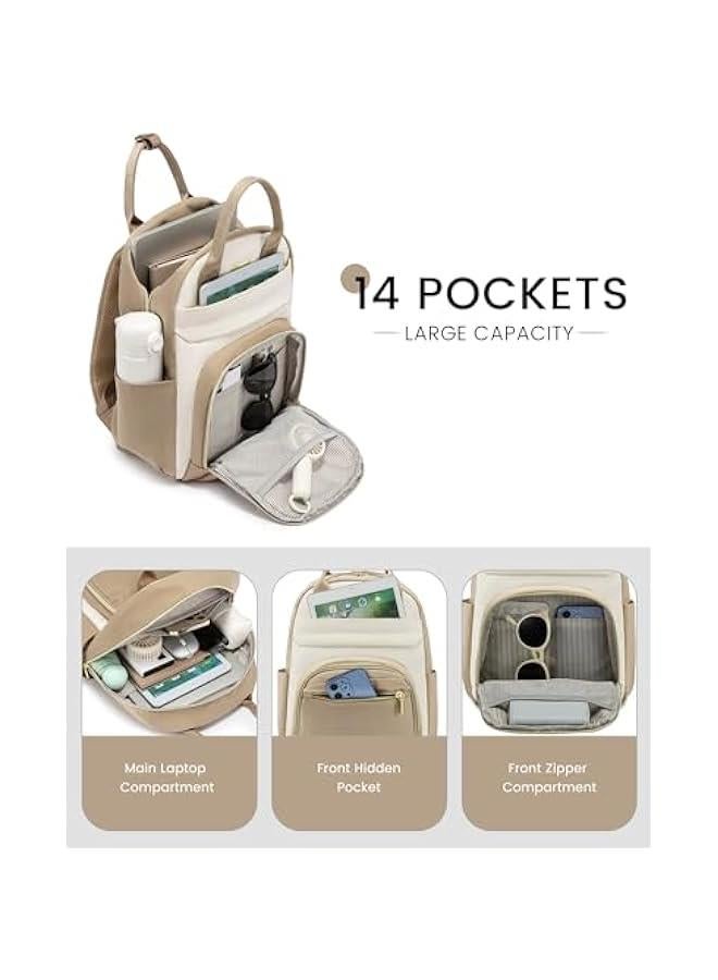 Arabest Mini Backpack Purse for Women, Small Backpack Bag, Light Weight Stylish Backpack for Daily Travel, Khaki-Beige-Light brown - Image 2