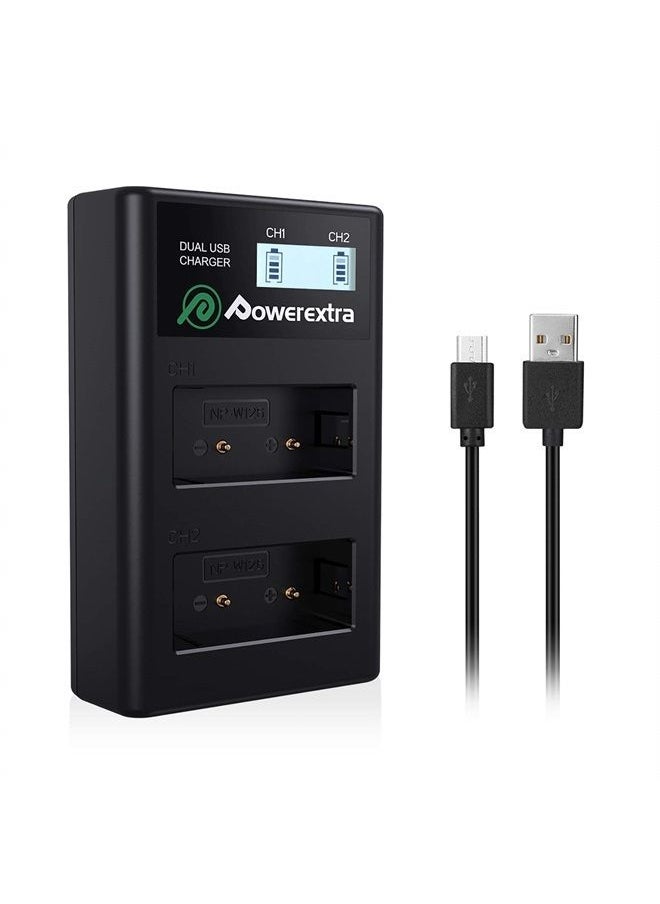 Powerextra NP-W126S Battery Charger Compatible with Fujifilm NP-W126s, X100f X-A1 X-A2 X-A3 X-A5 X-A7 X-A10 X-A20 X-E1 X-E2 X-E2S X-E3 X-Pro1 X-Pro2 X-T1 X-T2 X-T10 X-T20 X-T100 X-M1 FinePix HS30EXR  - Image 1