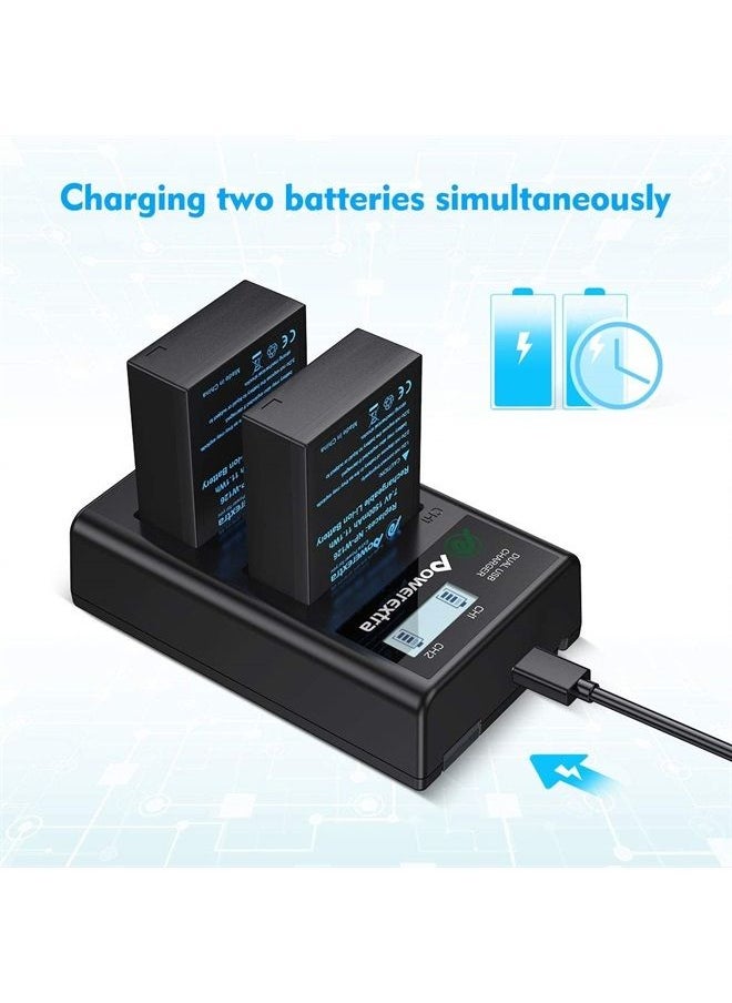 Powerextra NP-W126S Battery Charger Compatible with Fujifilm NP-W126s, X100f X-A1 X-A2 X-A3 X-A5 X-A7 X-A10 X-A20 X-E1 X-E2 X-E2S X-E3 X-Pro1 X-Pro2 X-T1 X-T2 X-T10 X-T20 X-T100 X-M1 FinePix HS30EXR  - Image 2