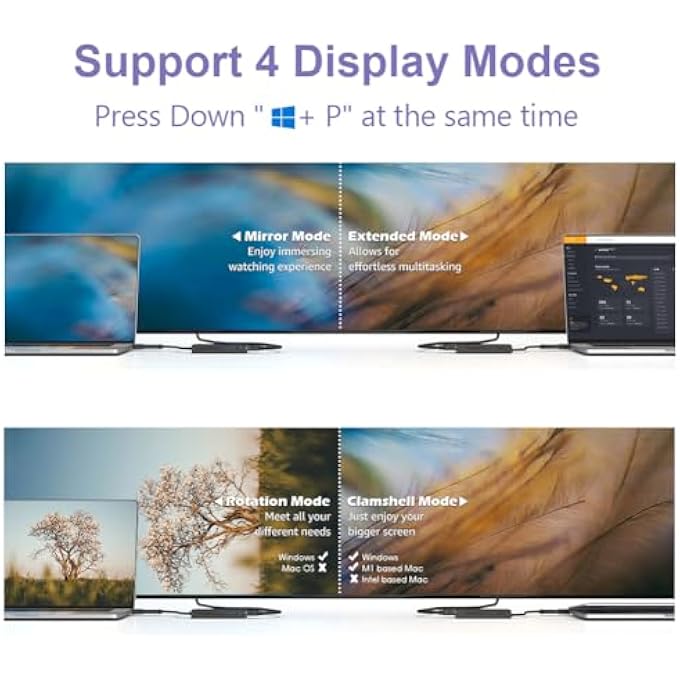 rayihni USB 3.0 TO DUAL HDMI ADAPTER UP TO 1920 X 1080P/60HZ, EXTERNAL VIDEO GRAPHICS CARD FOR WINDOWS CHROMEOS MACOS LINUX LAPTOP, DISPLAYLINK MULTI MONITORS DISPLAY ADAPTER 3.5 MM STEREO AUDIO - Image 3