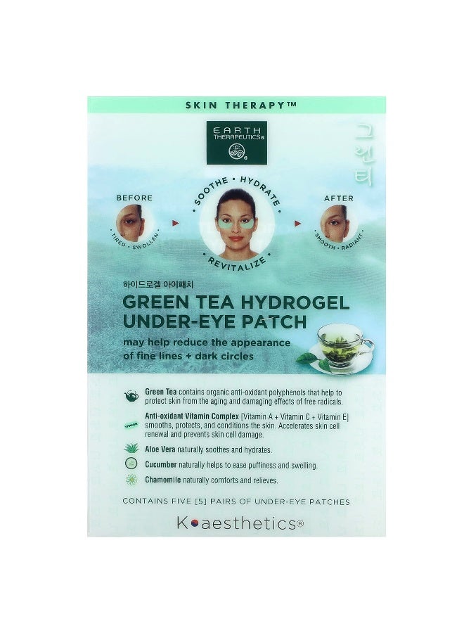 Earth Therapeutics Earth Therapeutics, Green Tea Hydrogel Under-Eye Patch, 5 Pairs  - Image 1