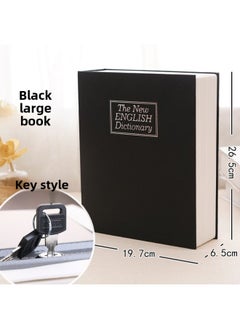 Generic Small Cash Box Piggy Bank Children's Household Storage Book Safe Code Box With Lock Small Lock-Color:Large Key Black Upgraded Thickened Steel Plate  - Image 1