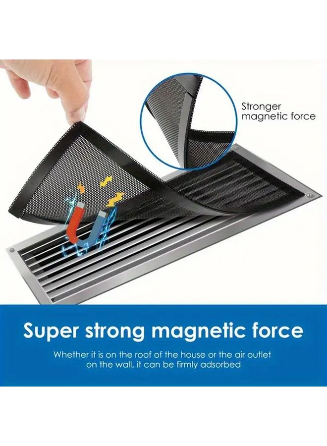 6 قطع أغطية فتحات تهوية مغناطيسية بيضاء ثقيلة 4 × 10 بوصة تركيب بدون أدوات - Image 2