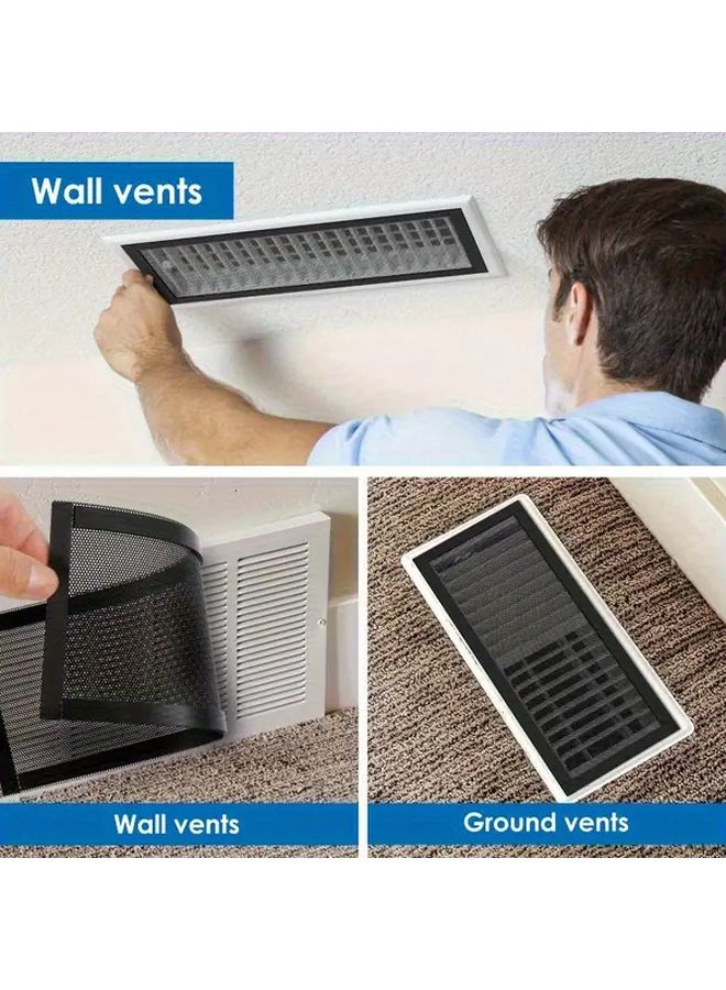 6 قطع أغطية فتحات تهوية مغناطيسية بيضاء ثقيلة 4 × 10 بوصة تركيب بدون أدوات - Image 5