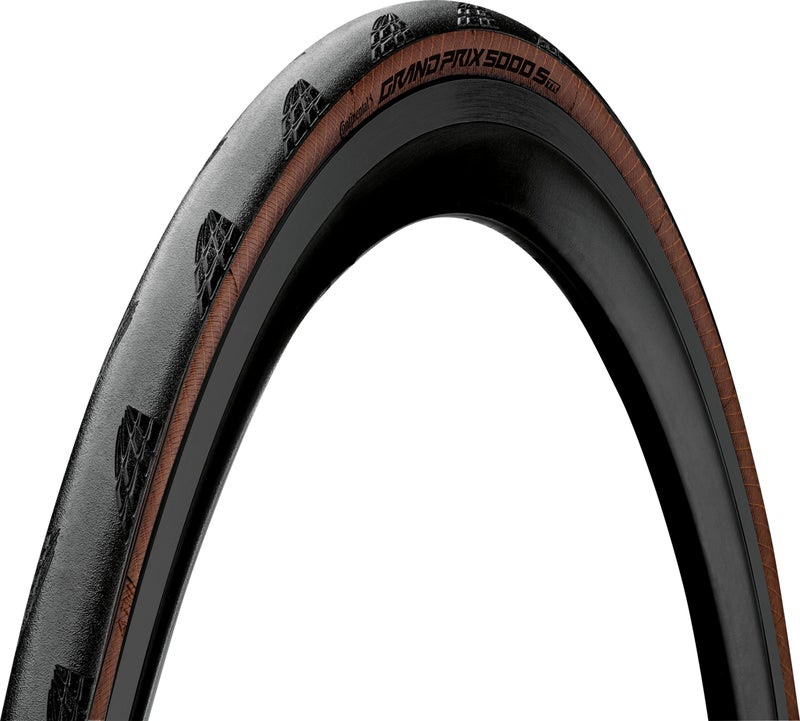 Continental Grand Prix 5000s Tubeless Road Tyre 700 x 28 Black Side Brown 315g 330tpi TS (28-622) - Image 1