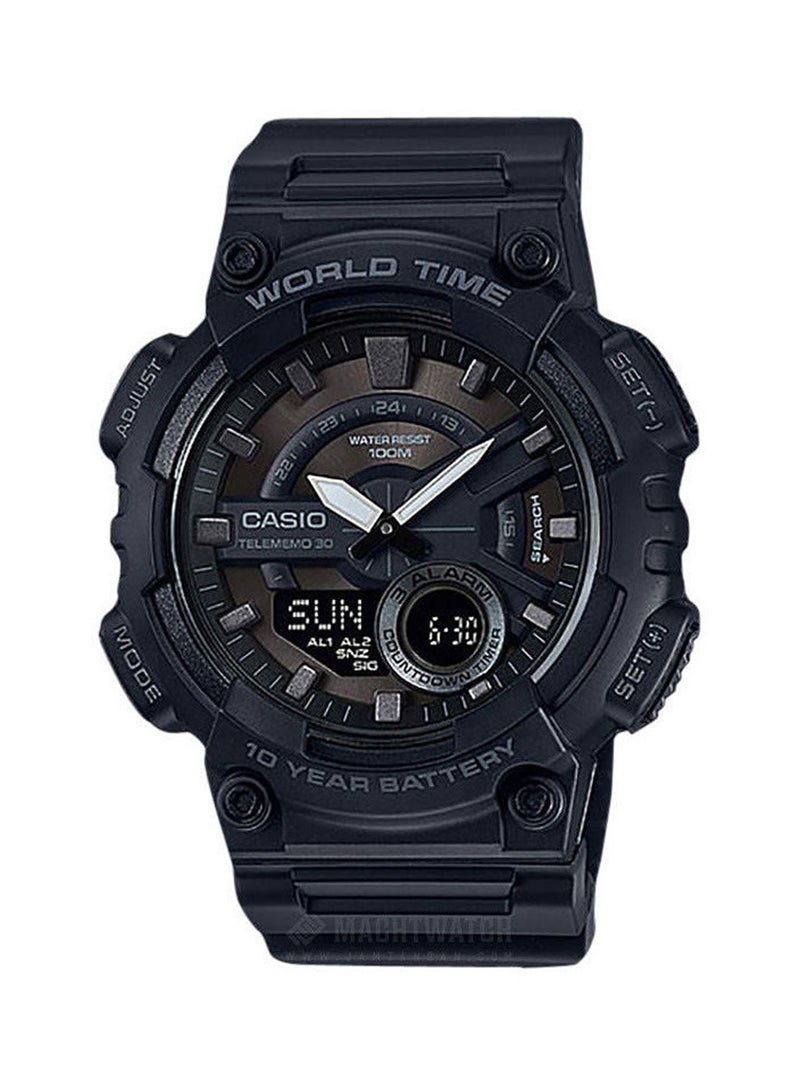 CASIO Men Synthetic Analog & Digital Quartz Watch AEQ-110W-1BVDF - 47 mm - Black - Image 1