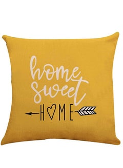 MIXDE Pillow Covers 18x18 Set of 4, Modern Sofa Throw Pillow Cover, Decorative Outdoor Linen Fabric Pillow Case for Couch Bed Car Home Sofa Couch Decoration 45x45cm (Yellow, 18x18, Set of 4)  - Image 2