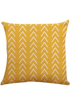 MIXDE Pillow Covers 18x18 Set of 4, Modern Sofa Throw Pillow Cover, Decorative Outdoor Linen Fabric Pillow Case for Couch Bed Car Home Sofa Couch Decoration 45x45cm (Yellow, 18x18, Set of 4)  - Image 5