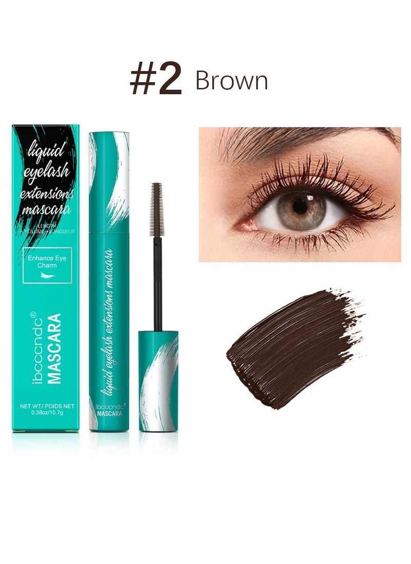 ibcccndc Brown Liquid Lash Extensions Mascara Long Lasting Thick and Long Waterproof Smudge Proof Mascara Natural Lengthening and Thickening Effect Long Lasting and Lash Doubling Formula Liquid Mascara 02  - Image 2