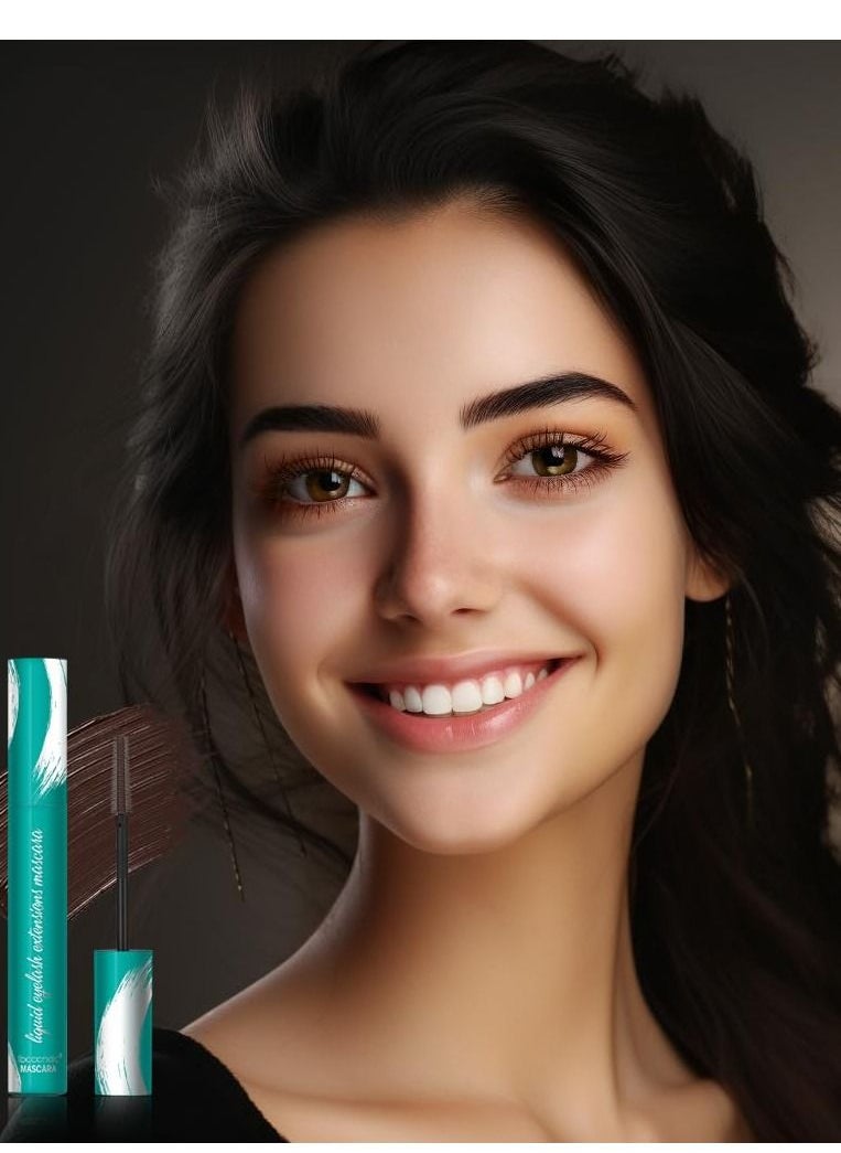 ibcccndc Brown Liquid Lash Extensions Mascara Long Lasting Thick and Long Waterproof Smudge Proof Mascara Natural Lengthening and Thickening Effect Long Lasting and Lash Doubling Formula Liquid Mascara 02  - Image 3