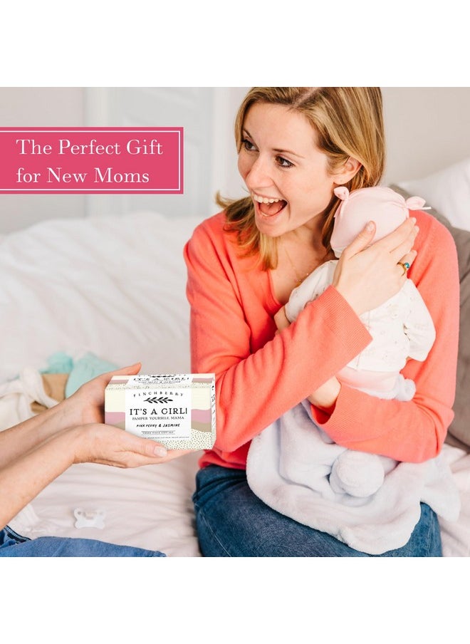 FinchBerry FinchBerry 3-Piece Gift Set - It’s A Girl! Baby Shower Gift, New Mom Care Package, First-Time Mom Gifts, Baby Girl Gift - Includes Handmade Shea Butter Soap(4.5oz), Bath Soak (20oz) & Hand Cream (1oz)  - Image 2