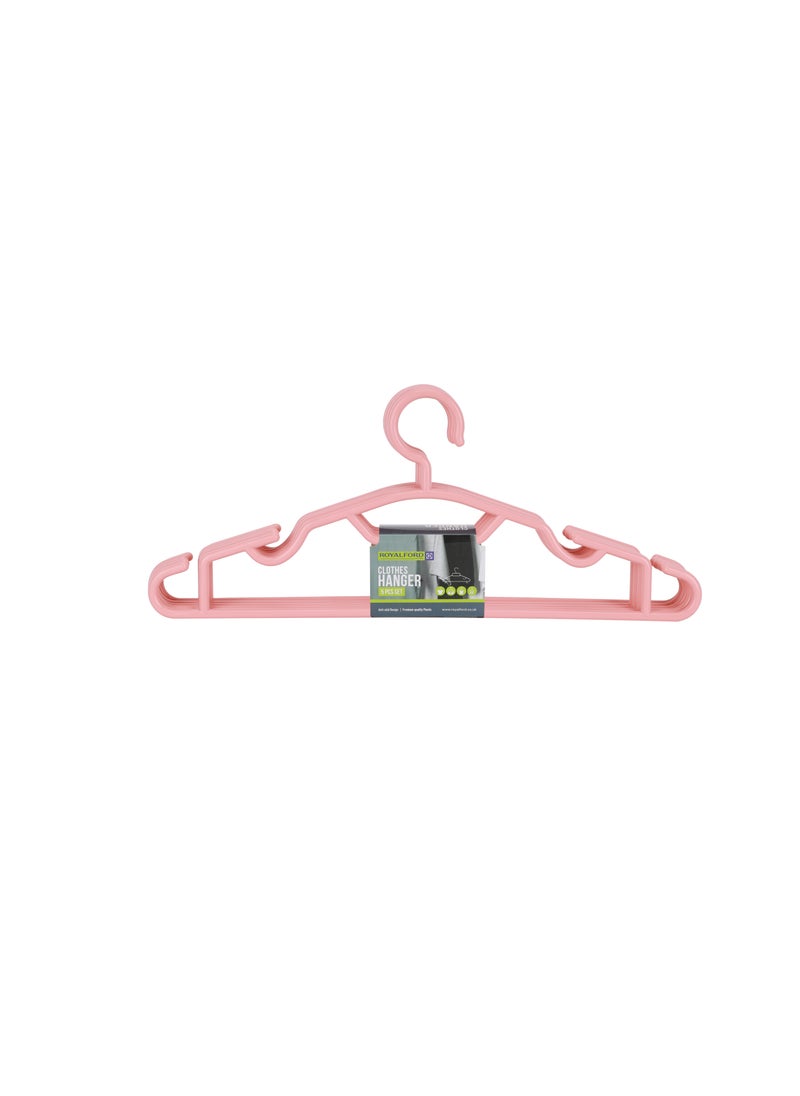 Royalford - Royalford 5-Piece Cloth Hanger Set-RF12173/ Lightweight, Trendy and Anti-Skid Plastic Hangers Perfect for All Kinds of Dresses - Image 1