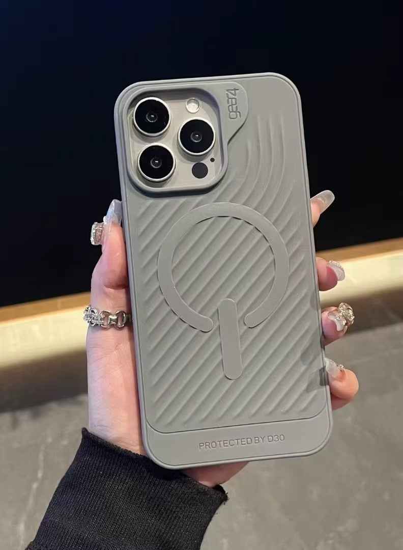 Yezler iPhone 16 Pro Compatible Shockproof Case Premium Silicone Protection Anti Scratch Cover with Soft Touch Back Slim Lightweight Design Built in SIM Ejector Slot Wireless Charging Support Durable Stylish- Grey - Image 3