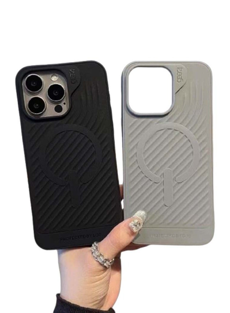 Yezler iPhone 16 Pro Compatible Shockproof Case Premium Silicone Protection Anti Scratch Cover with Soft Touch Back Slim Lightweight Design Built in SIM Ejector Slot Wireless Charging Support Durable Stylish- Grey - Image 5