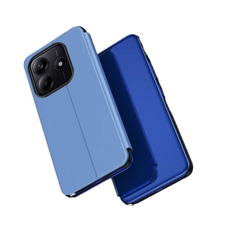 غطاء واقي بPlastic لـ Redmi Note 13 Pro مع حماية من السقوط ومقاومة بصمات الأصابع مع مقاوم للصدمات مع حامل قابل للطي مع غطاء مرآة قابل للطي باللون أسود بوظيفة حامل مع مرآة من البلا. - Image 2