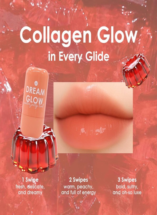 glowiest Dream Glow Collagen Water Jelly Tint - 2-in-1 Lip and Cheek Stain | Hydrating Glossy Finish | Long-Lasting, Lightweight, Buildable Color | Korean Makeup Inspired (Coral Peach) - Image 2