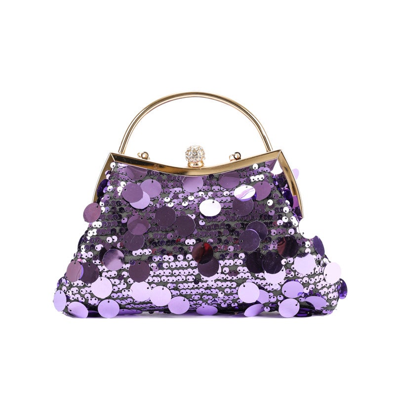 High-End Sense Large Sequin Pinch Bag Shiny Shell Bag Handbag Dress Evening Bag Women Crossbody Bag