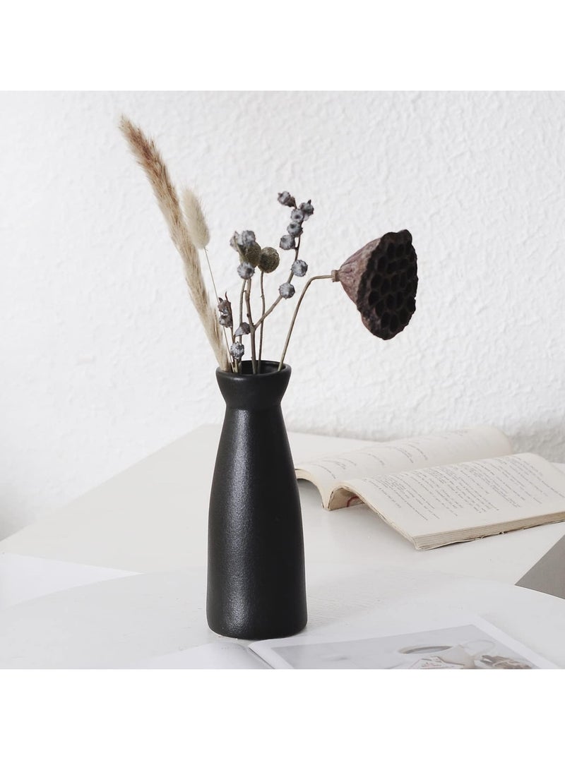 TRASSLE Ceramic vase Set-3 Small Flower vases for Decor,Modern Boho Farmhouse Home Decor,Decorative vase for Pampas Grass&Dried Flowers,idea Shelf,Table,Bookshelf,Entryway- Distressed  - Image 2
