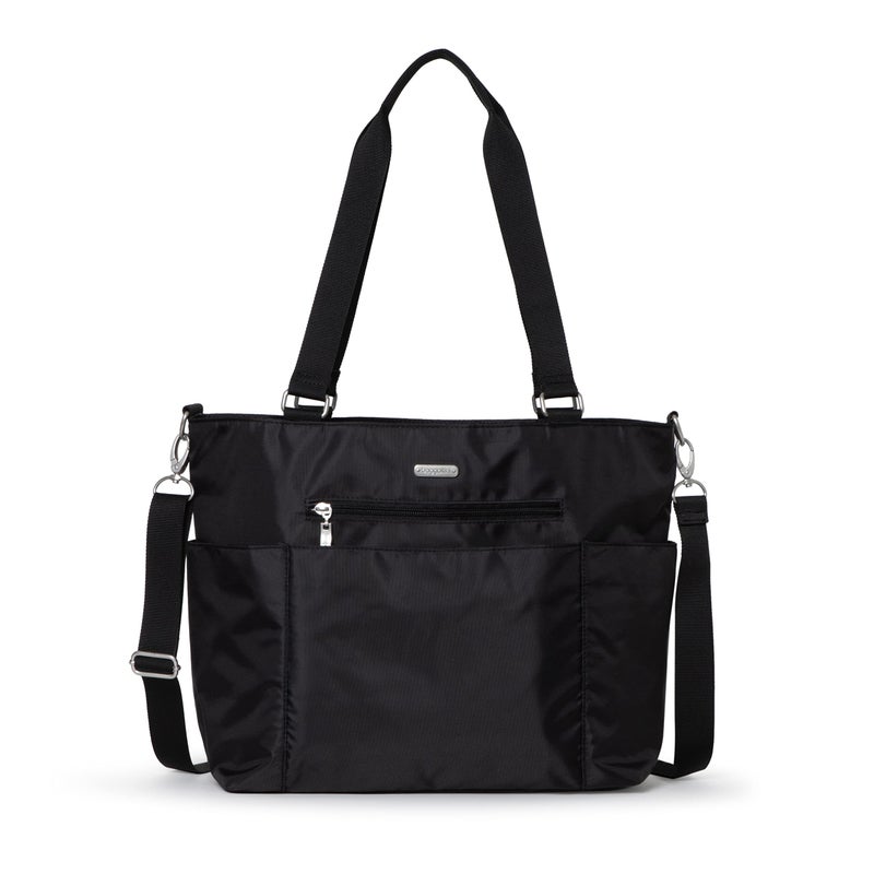 Baggallini Essential Laptop Tote - Work Tote Bag with Laptop Sleeve - Lightweight Travel Crossbody Shoulder Bag for Women, Black - Image 1