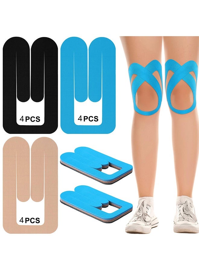 Peachjoy 12 Count Kinesiology Tape for Knees, Pre-Cut Waterproof Original Cotton Knee Tape, Flexible and Durable Sports Tape for Support and Comfort During Workouts - Image 1