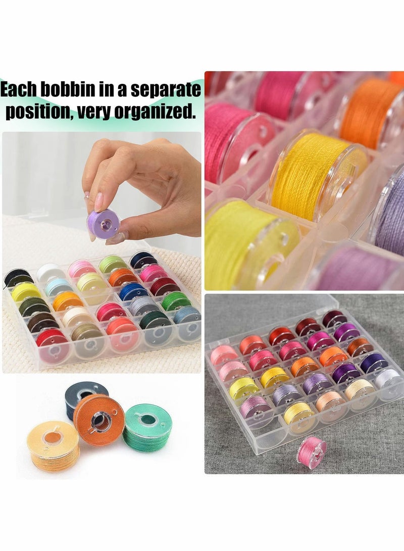 Y&D Empty Bobbin, Plastic Spool with Housing, Sewing Machine Storage Box for Accessories (25 Pieces) - Image 2