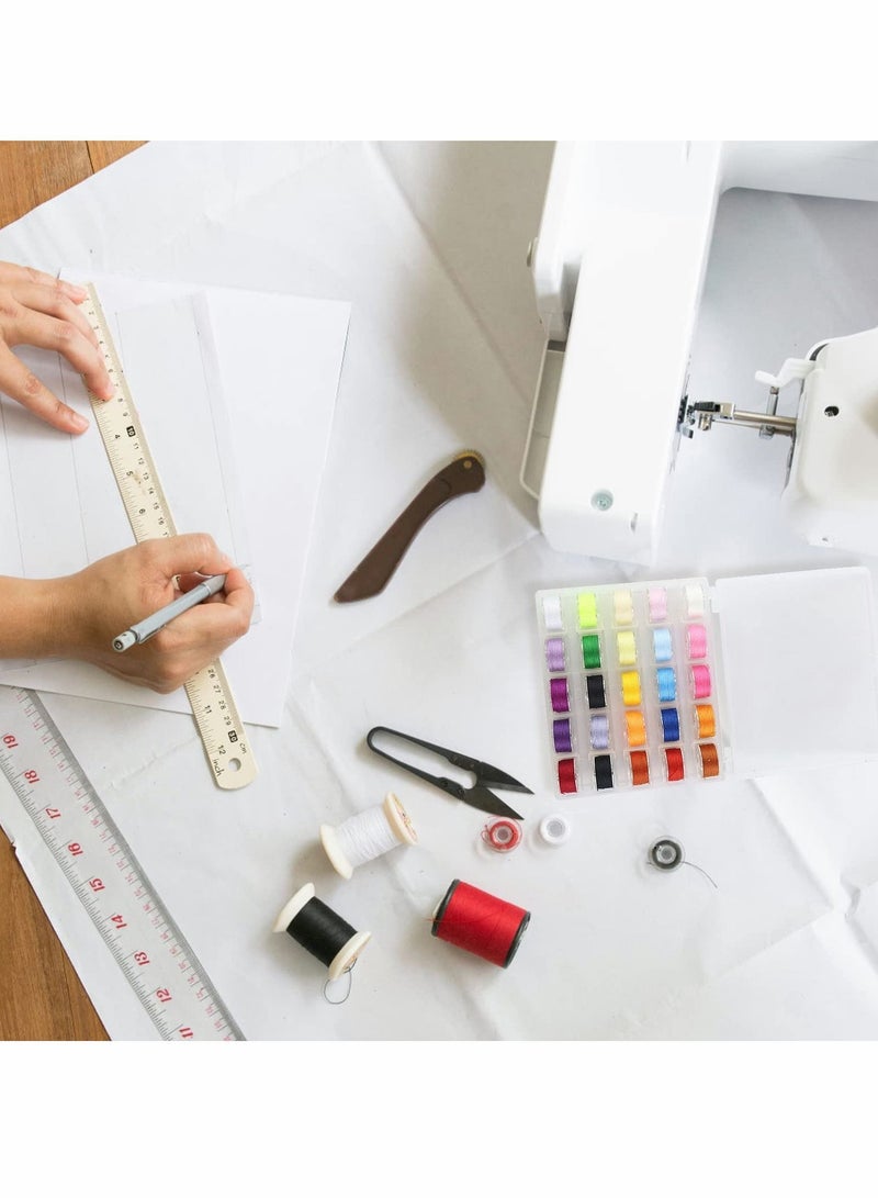 Y&D Empty Bobbin, Plastic Spool with Housing, Sewing Machine Storage Box for Accessories (25 Pieces) - Image 4