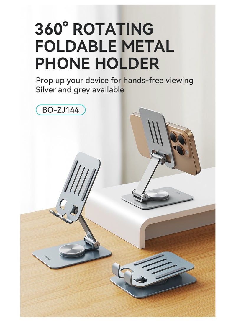 BWOO Adjustable Phone Stand With 360 Rotation Base Grey - Image 2