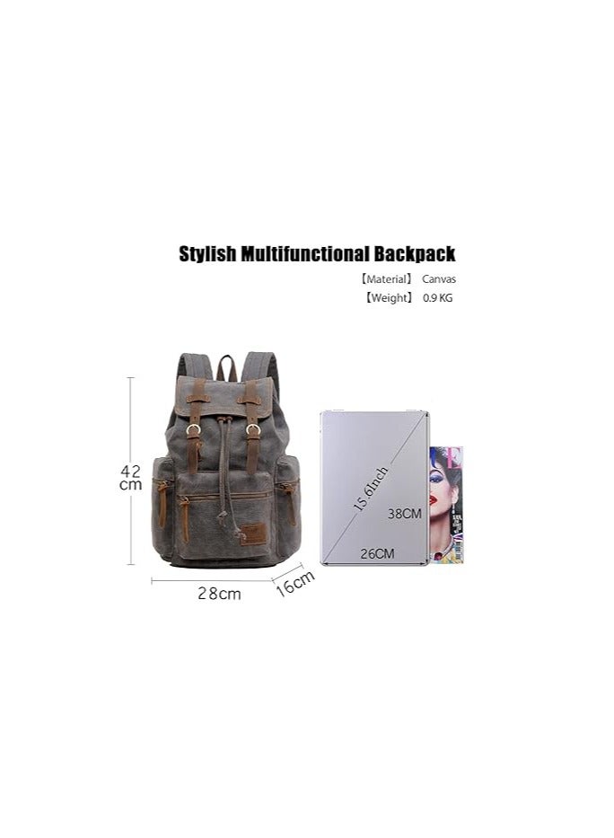 FANDARE Retro Canvas Hiking Backpack - Image 5