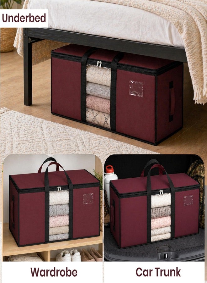 Storite Jumbo Super-Size 78L Canvas Moisture Proof MultiPurpose Heavy Duty Storage Bag for Toys/Stationery/Blankets/Clothes/Moving Bag With Strong Reinforced Handles Rectangular Maroon(84x26x36cm) - Image 4
