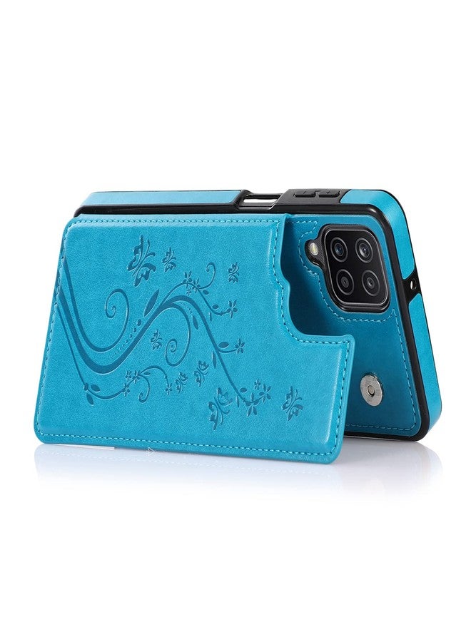 Asuwish Phone Case for Samsung Galaxy A12 with Tempered Glass Screen Protector Card Holder Wallet Cover Stand Flip Leather Cell Accessories Glaxay A 12 12A samsunga12case Cases Women Men Blue - Image 5