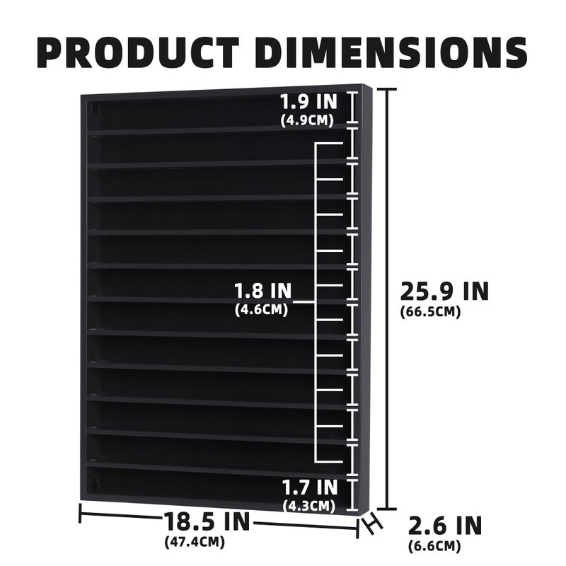 DisplayGifts Open Front Hot 1:64 Scale Toy Cars Wheels Matchbox Display Case Die-cast Model Cars Storage Cabinet - NO Door Cover in The Front (Black) - 26.5 X 18.75 X 3 Inches - Image 5