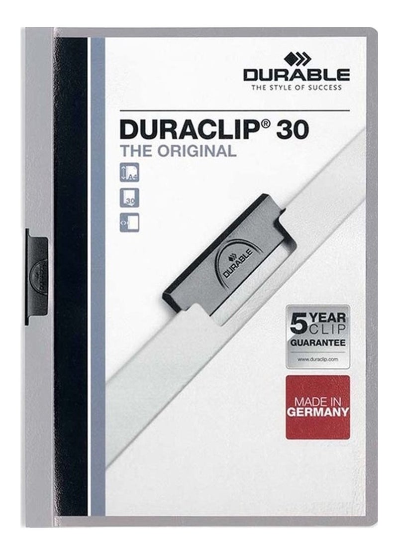 Durable 25-Piece Duraclip Clip Folder Grey - Image 2