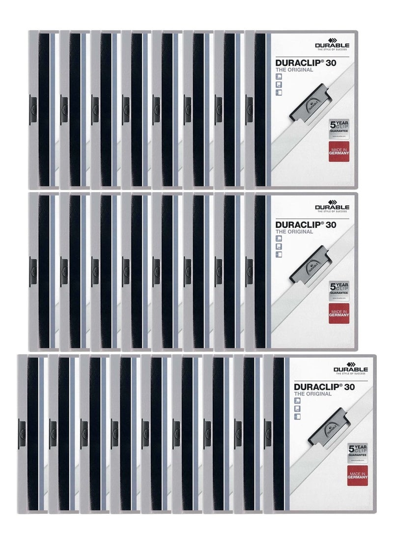 Durable 25-Piece Duraclip Clip Folder Grey - Image 1
