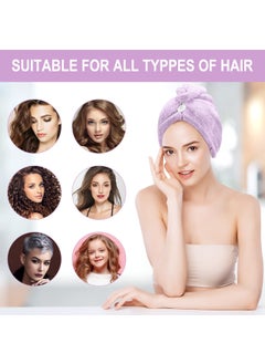 MEENIRA MEENIRA Hair Towel Warp Microfiber SuperAbsorbent Hair Turban for Drying Curly Long Thick Hair for Women Hair Caps Hair Cover Hair Dry Salon Shower Cap Multicolor Pack of 2  - Image 4