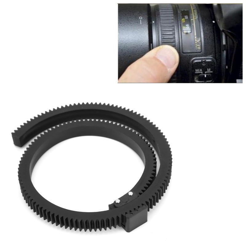 Adjustable Follow Focus 46-92mm/1.8-3.6in High-Quality Rubber Plastic Sturdy Durable - Light Compact Quick Lock Lens Gear Ring Belt for DSLR Camcorder HDV Cameras - Image 2
