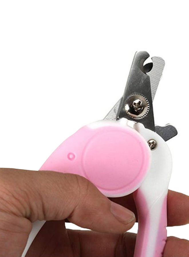 NIBEMINENT Safety Claw Nail Clipper With File Pink/White - Image 2