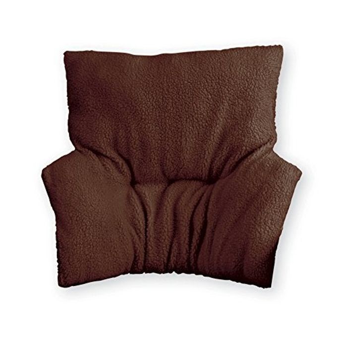 FAUX SHEEPSKIN DELUXE BACK REST SUPPORT CUSHION LOWER BACK SUPPORT AND COMFORT FOR CHAIR OR BED BROWN OSFA