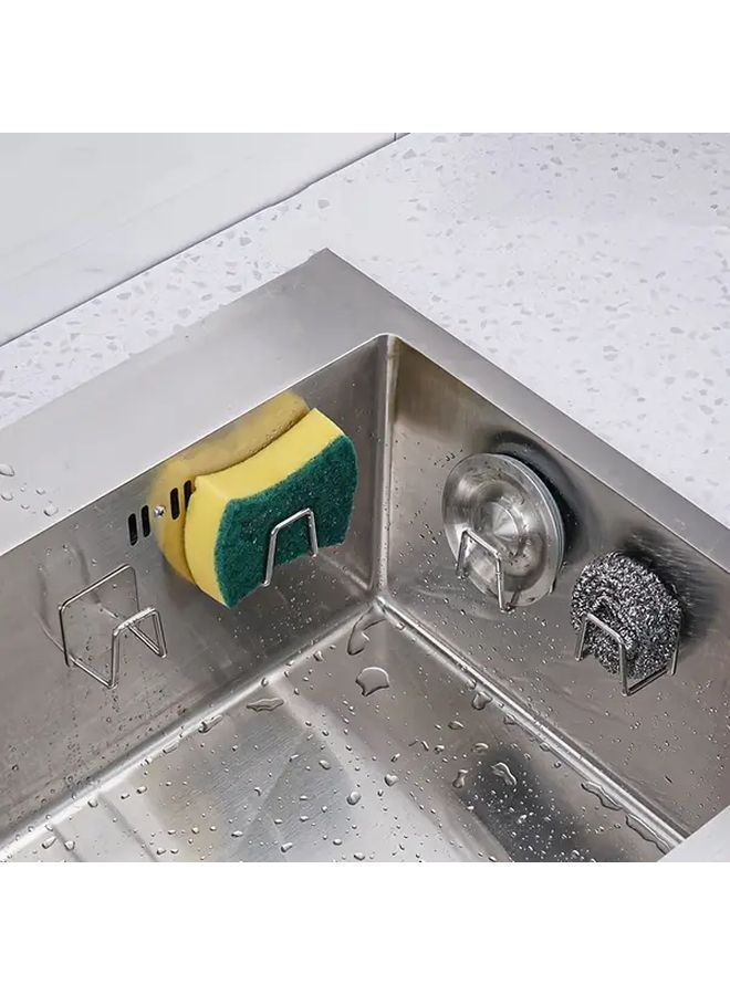 2pcs 4pcs Stainless Steel Sponge Holder Kitchen Sink Drain Storage Rack - Image 2