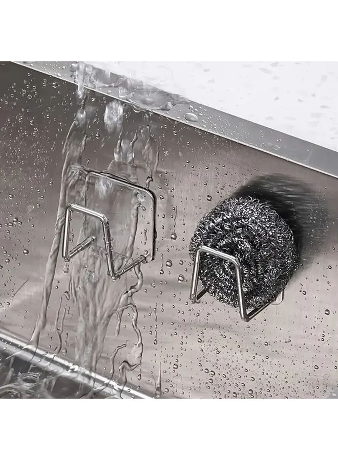 2pcs 4pcs Stainless Steel Sponge Holder Kitchen Sink Drain Storage Rack - Image 4