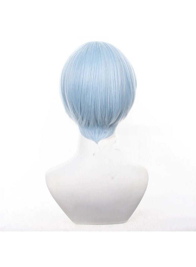 general Frieren: Beyond Journey's End Himmel Cosplay Wig Ice Blue Scalp Top Short Hair Gift for Family and Friends - Image 4