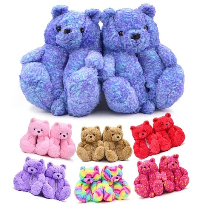 Y&D Fashion Fur Winter Adult Kids House Shoes Home Fuzzy Plush Teddy Bear Slippers for Women Girls - Image 4