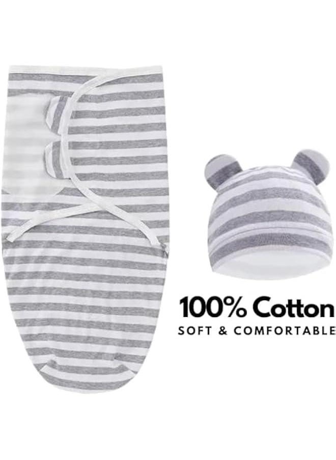HOOKOR Durku Baby Swaddle Sleep Sacks with Hat,3Pack Newborn Swaddle Sack, Baby Swaddles Sleep Sack 0-3 Months, Wearable Blanket Baby, Baby Swaddle Blanket Wrap, Swaddle Sack, Easy Change Swaddle (Style A)  - Image 3