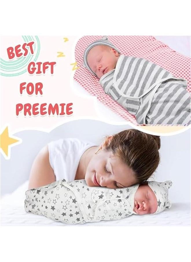 HOOKOR Durku Baby Swaddle Sleep Sacks with Hat,3Pack Newborn Swaddle Sack, Baby Swaddles Sleep Sack 0-3 Months, Wearable Blanket Baby, Baby Swaddle Blanket Wrap, Swaddle Sack, Easy Change Swaddle (Style A)  - Image 5