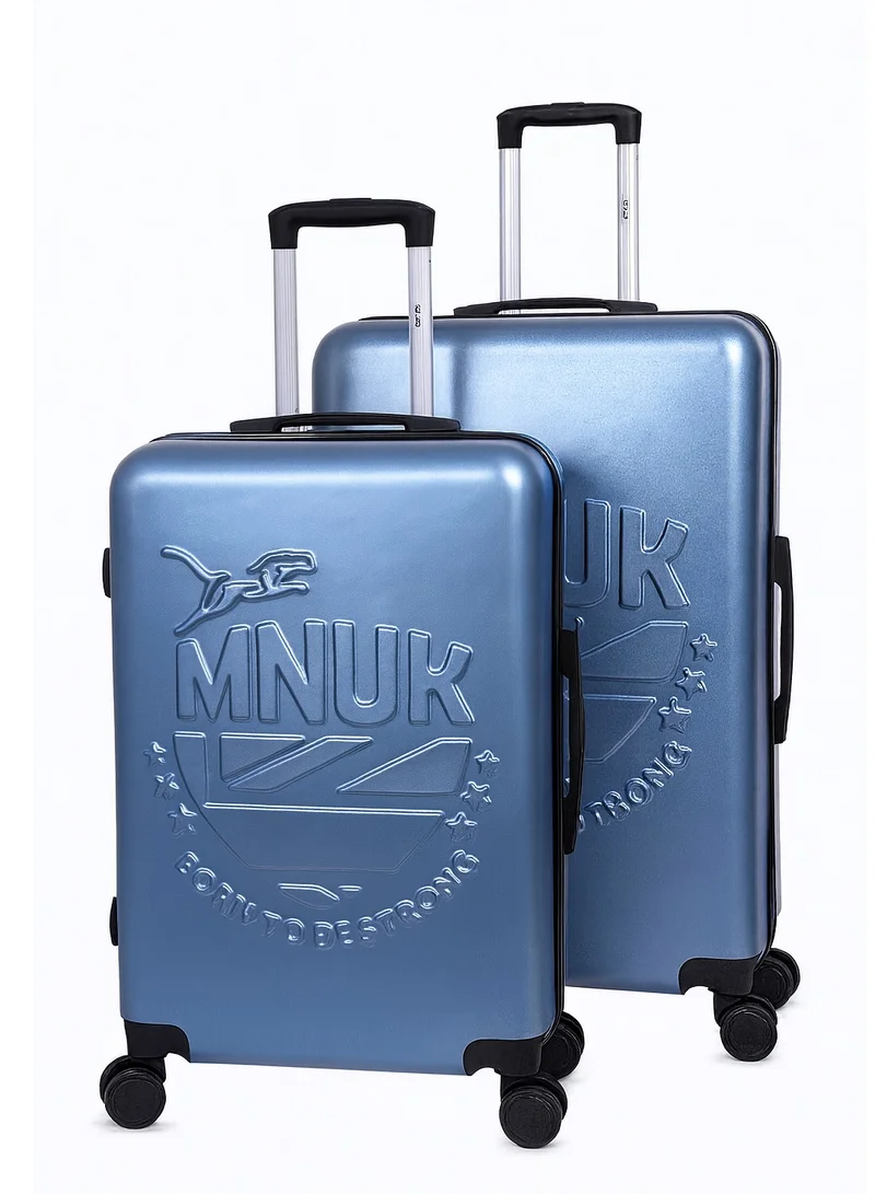 MNUK MANCHESTER Set of 2 Luggage bag| Polycarbonates & ABS Hardside Luggage Trolley with TSA Lock| Double 360Â° 4 Wheeler| Cabin-20 Inch, Large-28 Inch| Blue