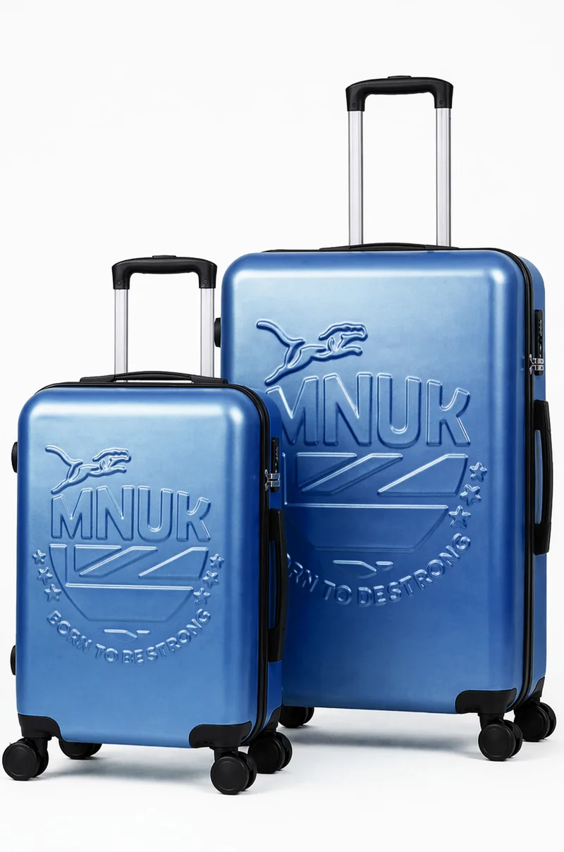 MNUK MANCHESTER Set of 2 Luggage bag| Polycarbonates & ABS Hardside Luggage Trolley with TSA Lock| Double 360Â° 4 Wheeler| Cabin-20 Inch, Large-28 Inch| Blue